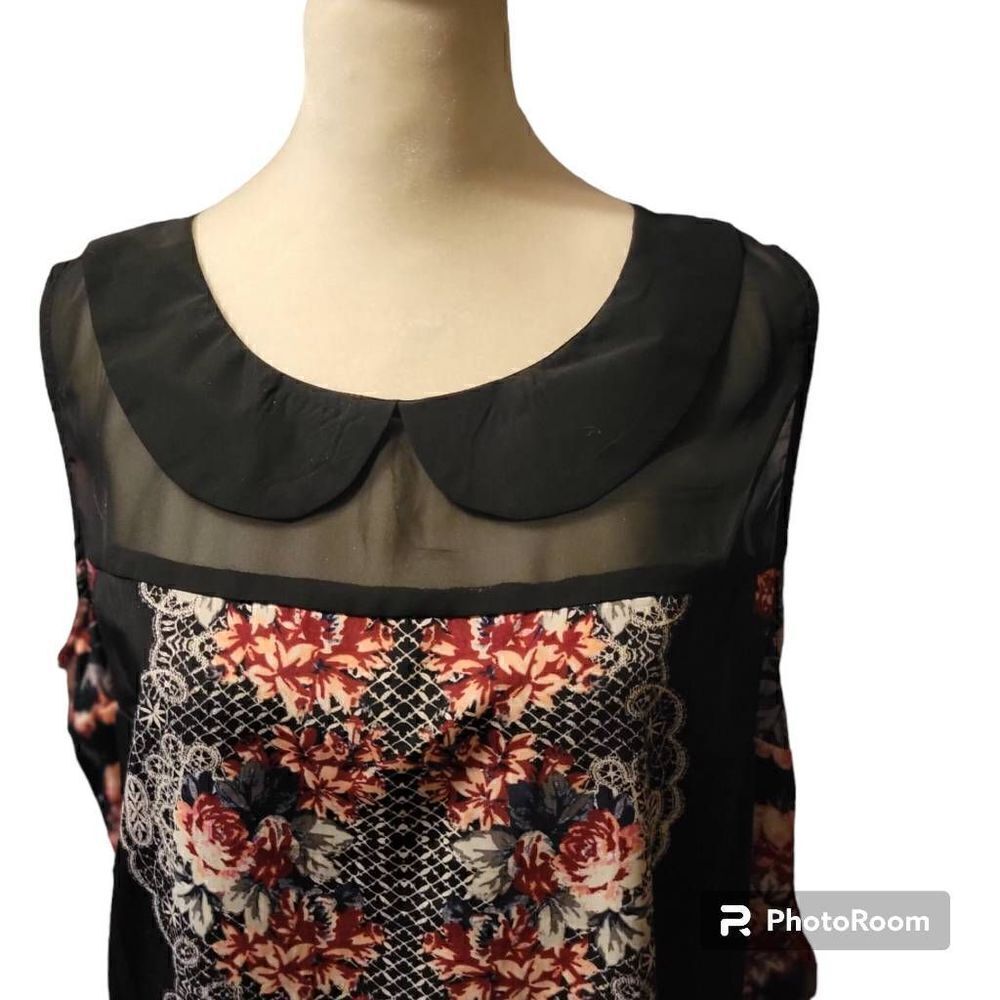 Nwt Xhilaration Sleeveless Floral Black Dress Size Xl — image 2 of 8